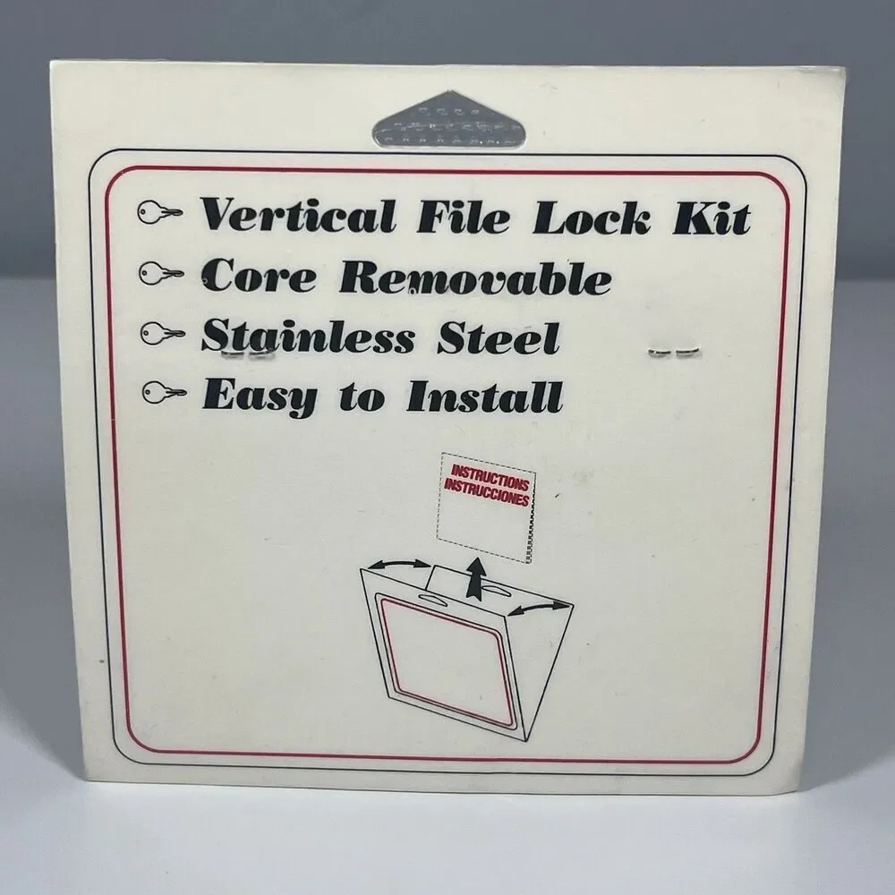 HON F24X Vertical File Lock Kit - Chrome 50-6850-11